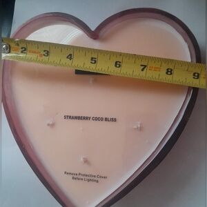 New Heart-Shaped Strawberry Coco Bliss 6 Wick Candle New In Box 9"by9" 28oz